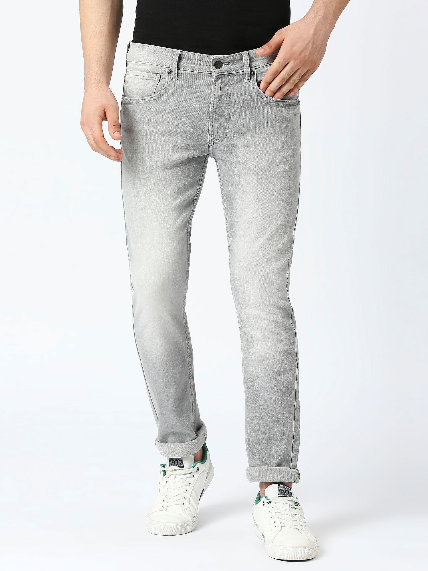 grey vapour slim fit mid waist jeans