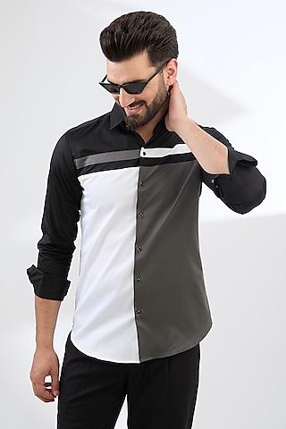 grey & black cotton shirt