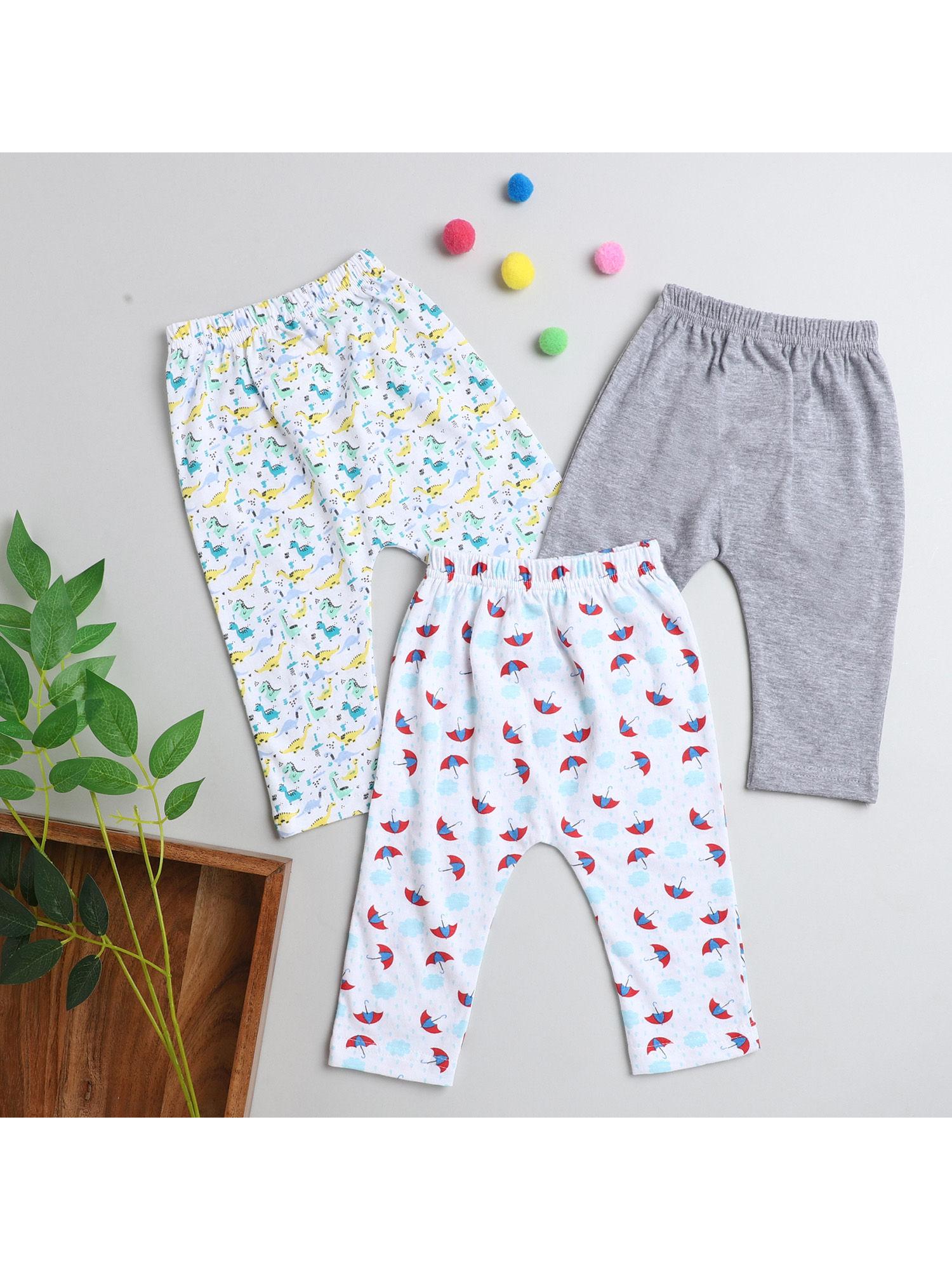 grey & white boys diaper pants / leggings / pyjamas (pack of 3)