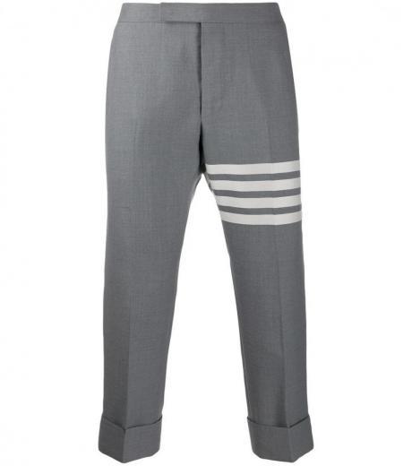 grey 4-bar wool trousers