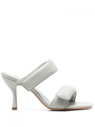 grey 80mm perni leather heel