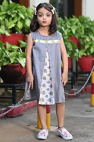 grey animal print dress for girls