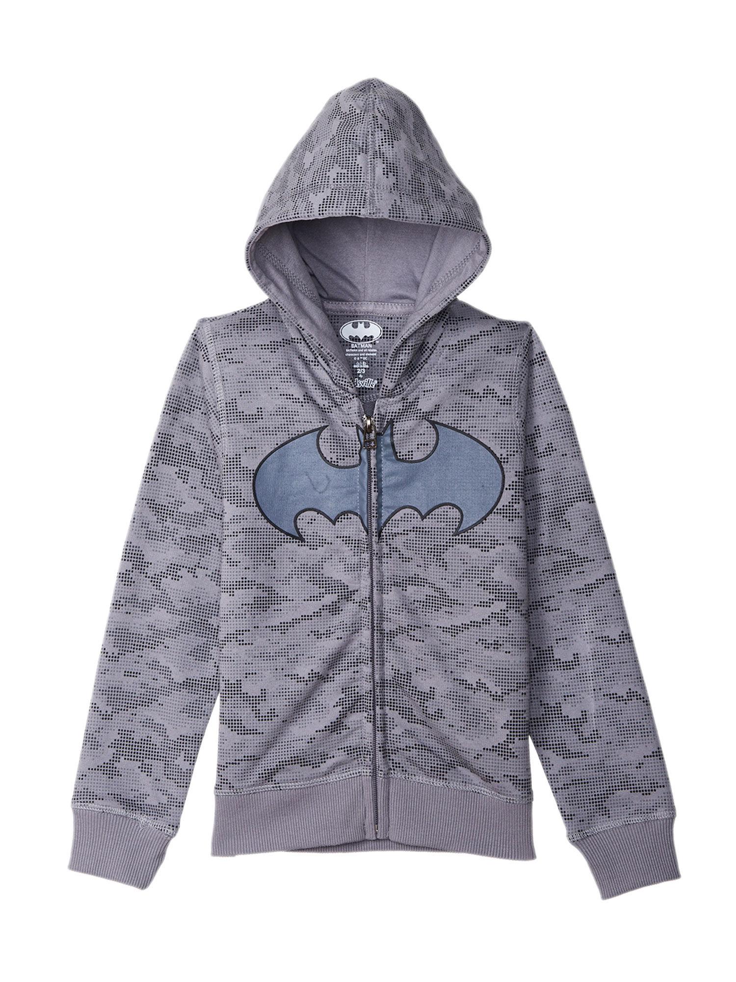 grey batman printed hoodie