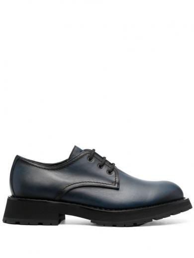 grey black leather brogues