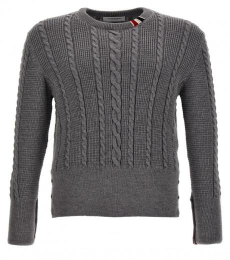 grey cable knite sweater