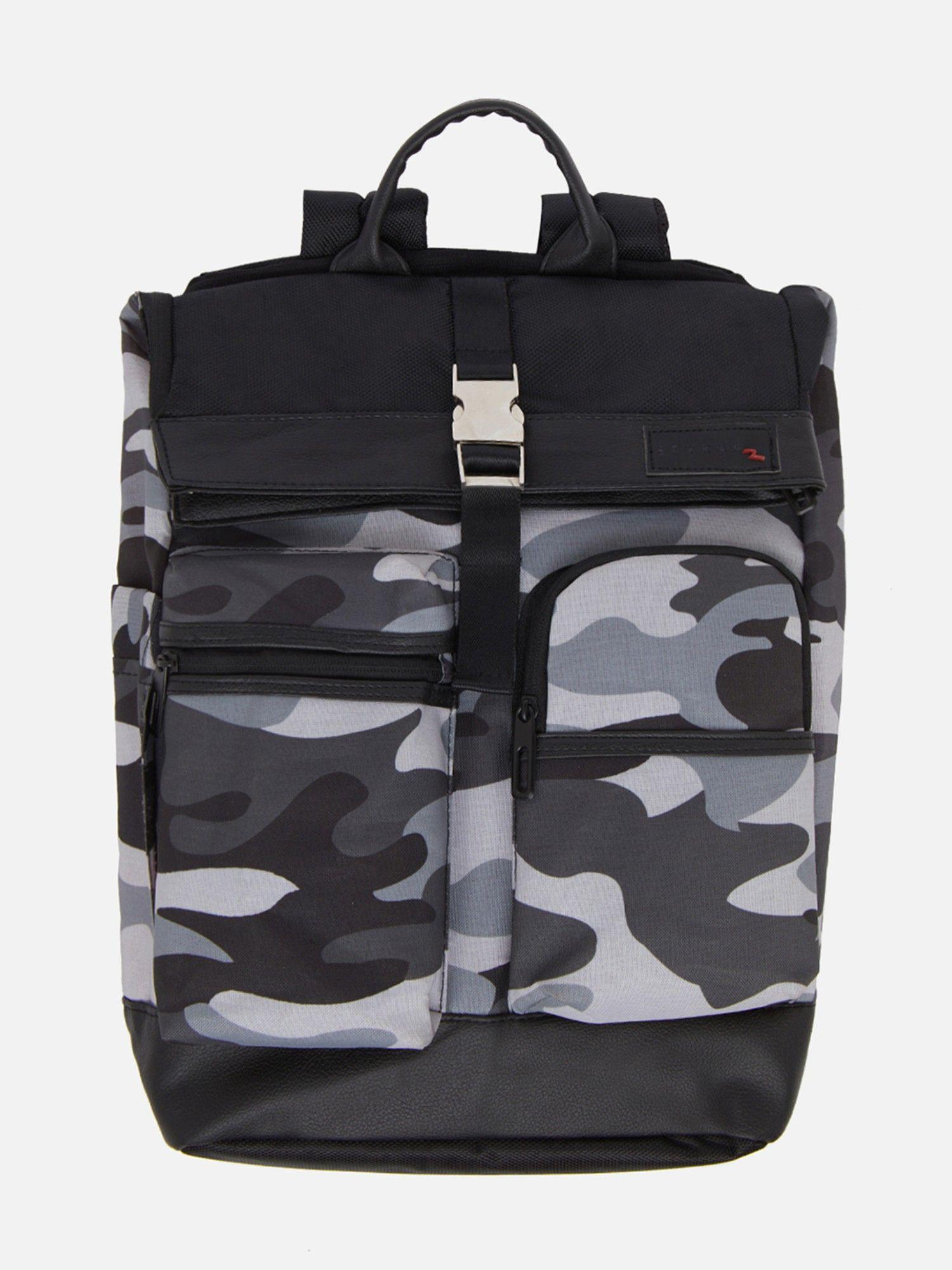 grey camouflage nylon backpacks