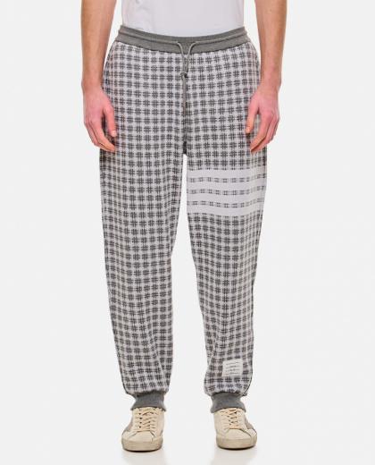 grey check 4 bar sweatpants