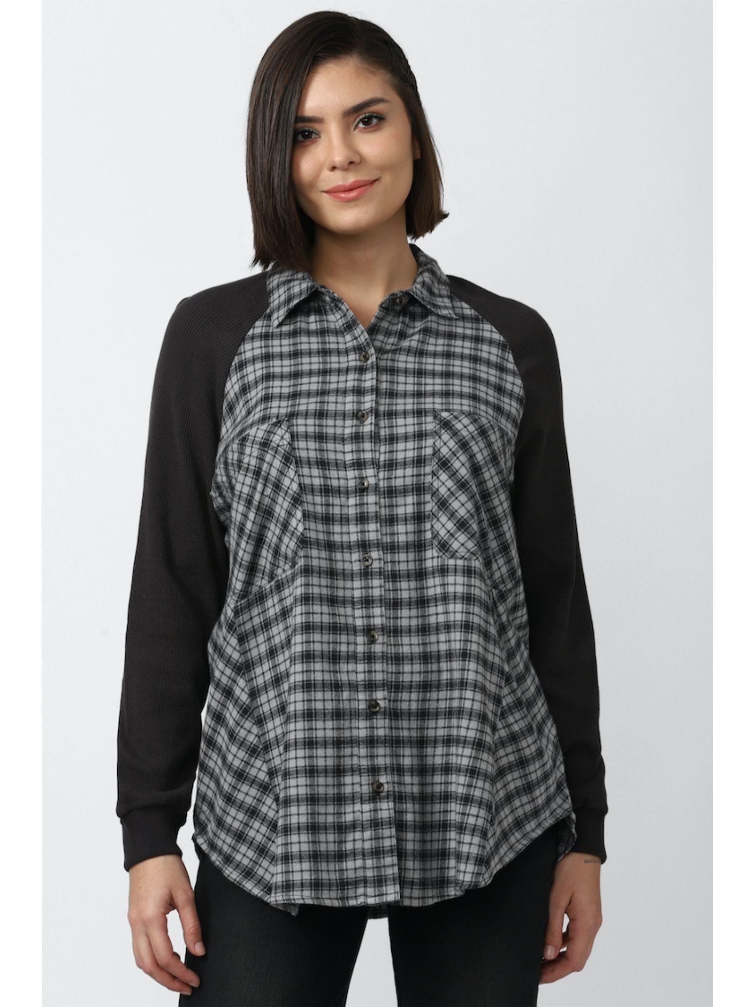 grey check shirts