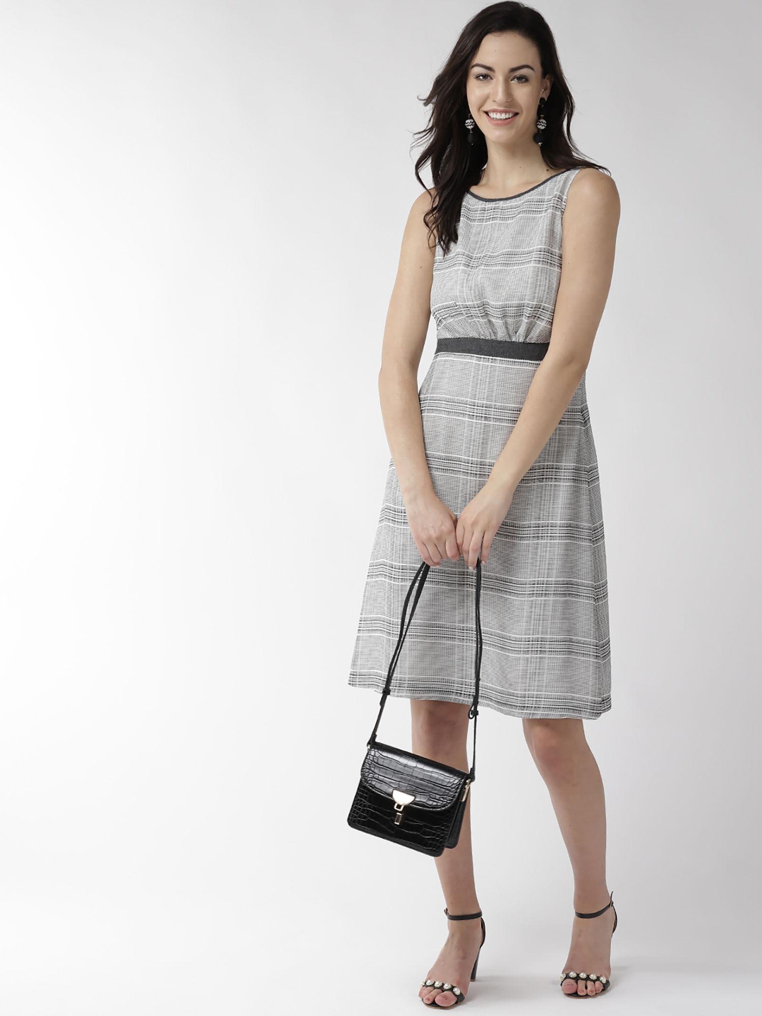 grey checkered dress