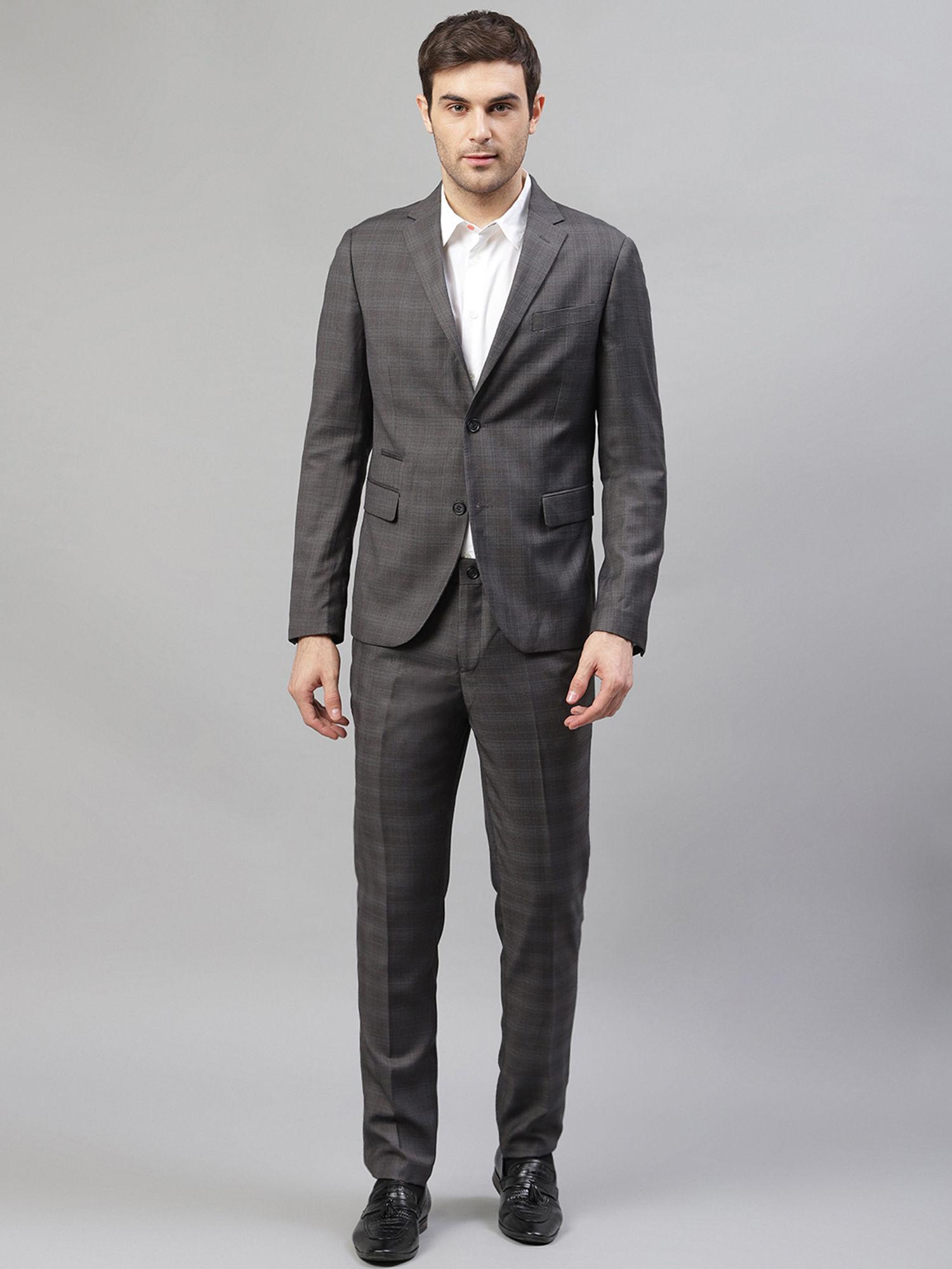 grey checks 2-piece suit