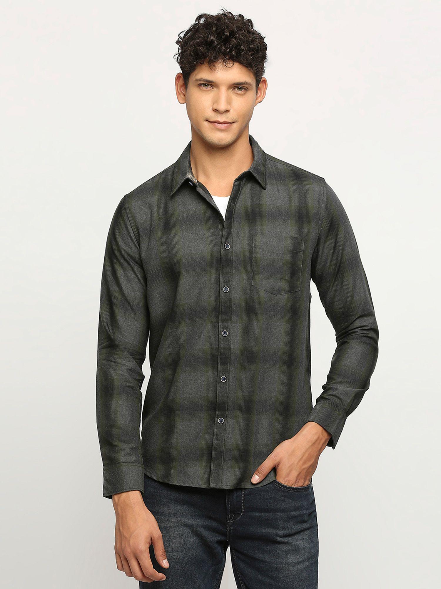 grey checks long sleeve shirt