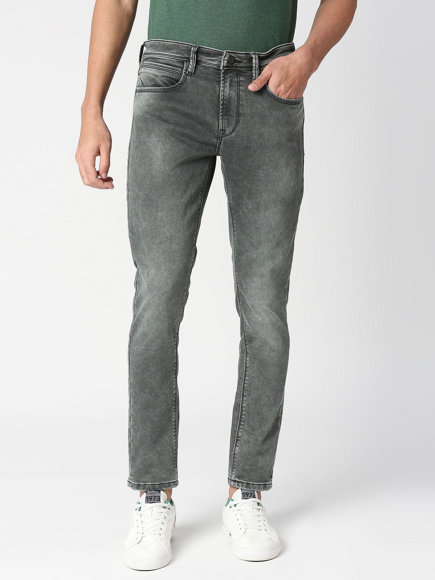 grey chinox super skinny fit mid waist jeans