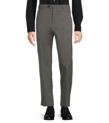 grey classic fit solid pants