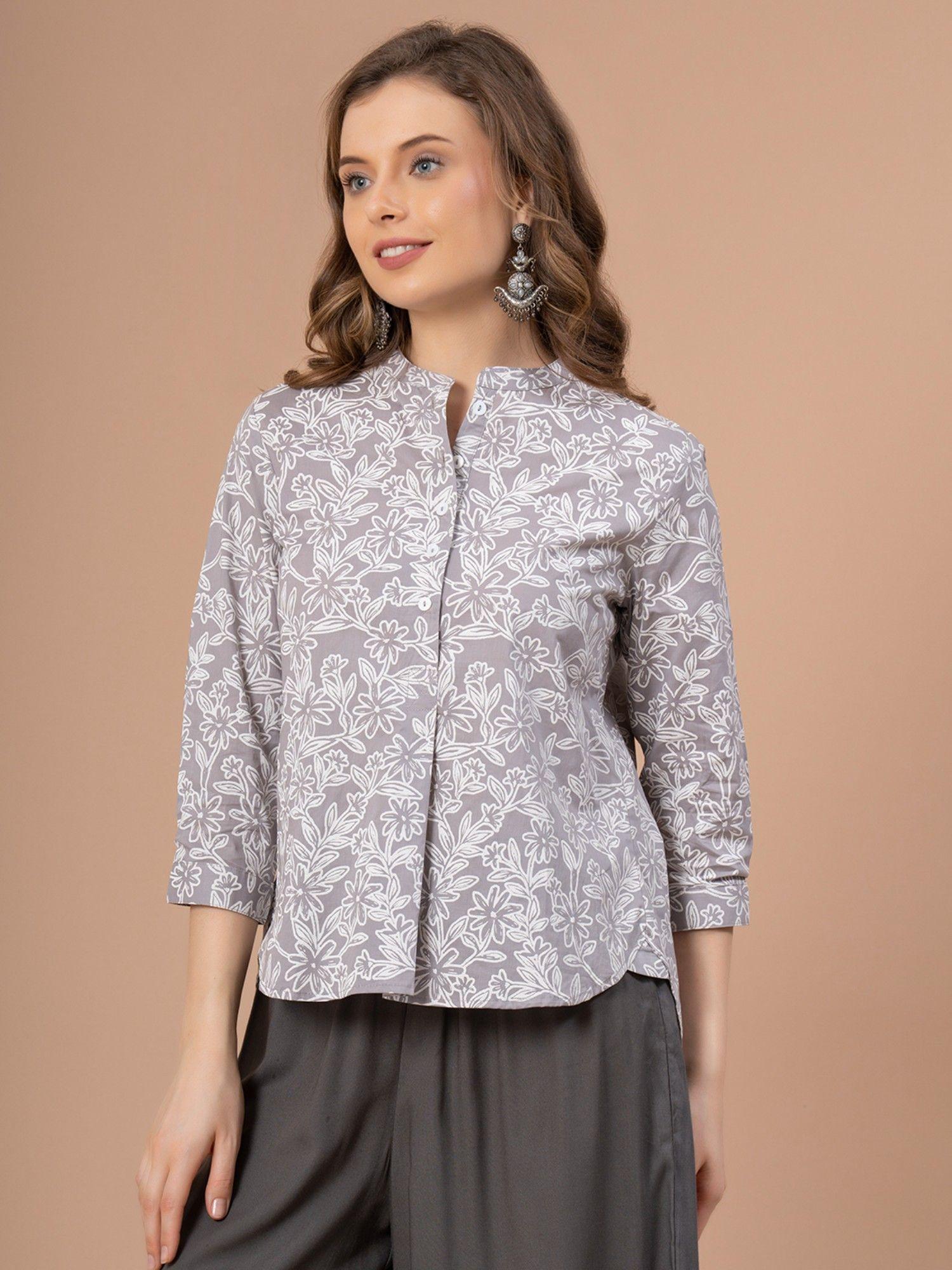 grey color blouse top for women utmost comfort & breathable