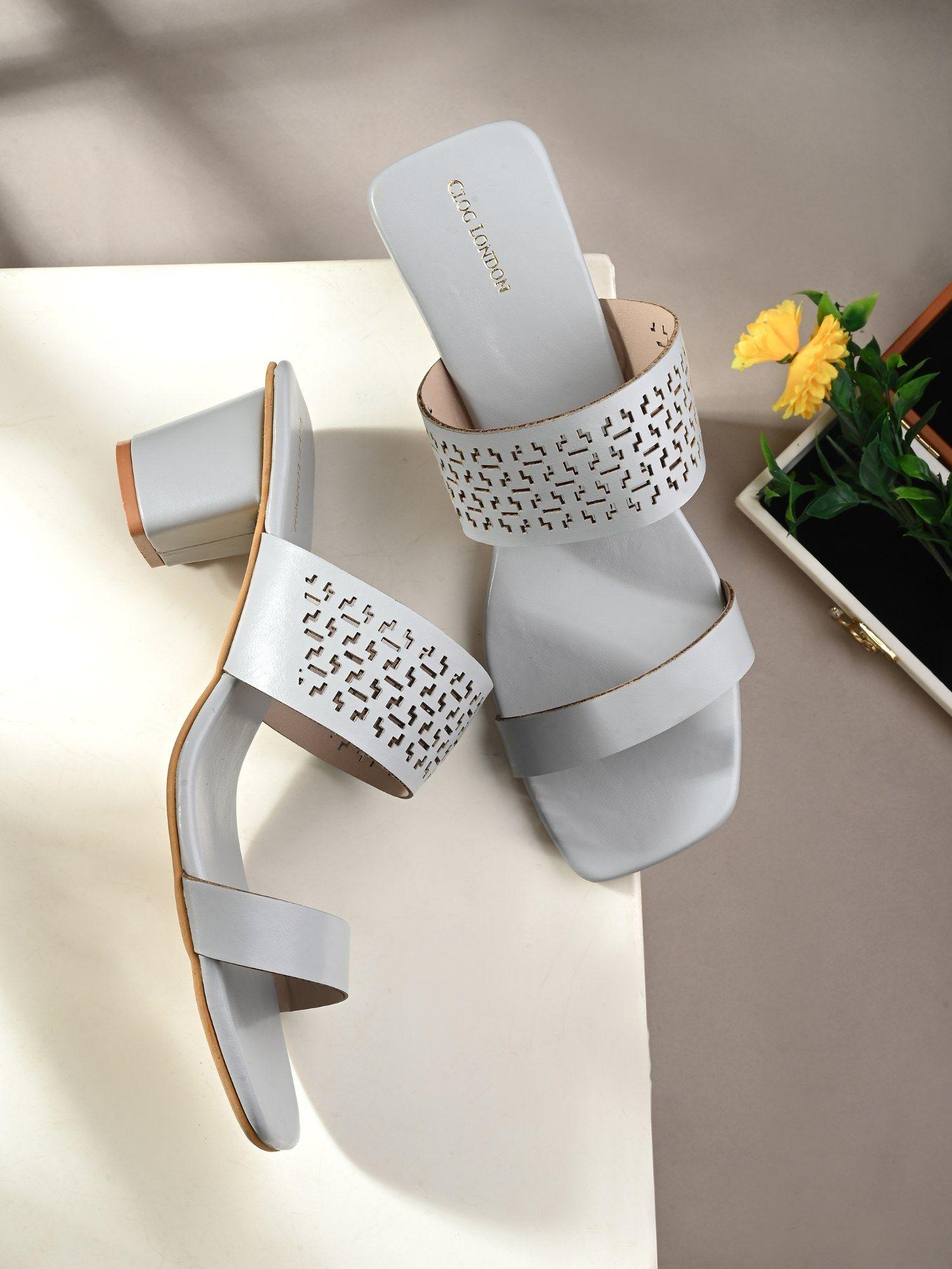 grey comfortable heel sandals