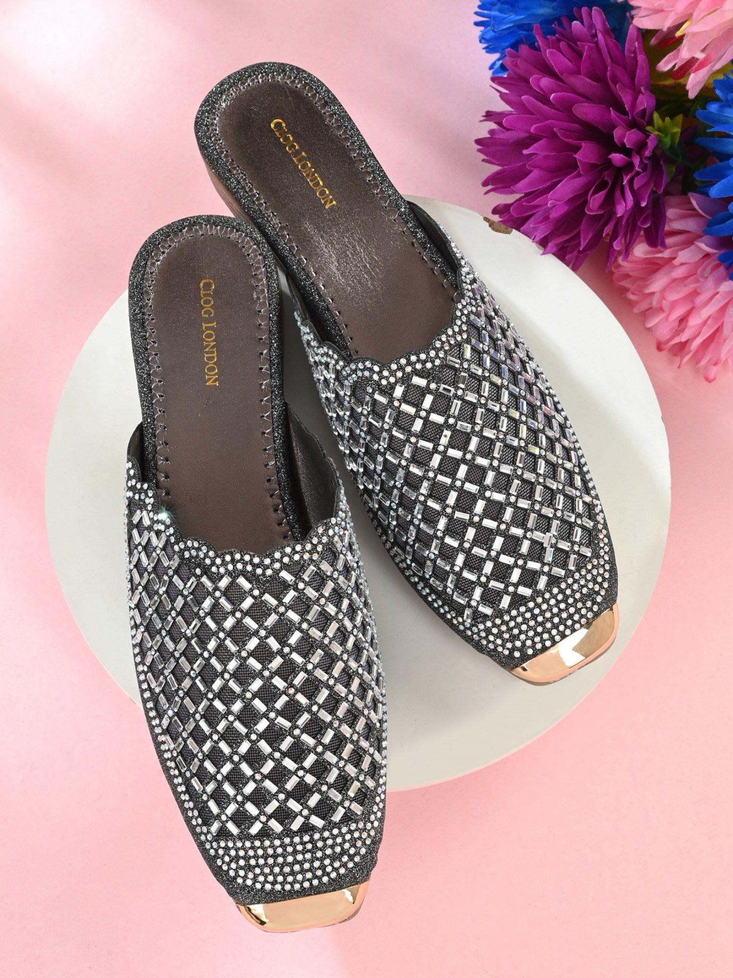 grey comfortable mules