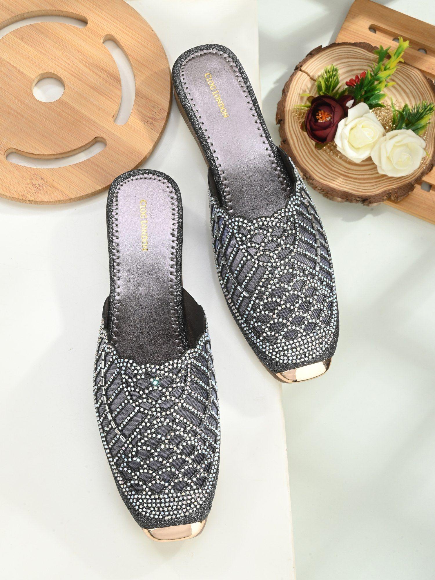 grey comfortable mules