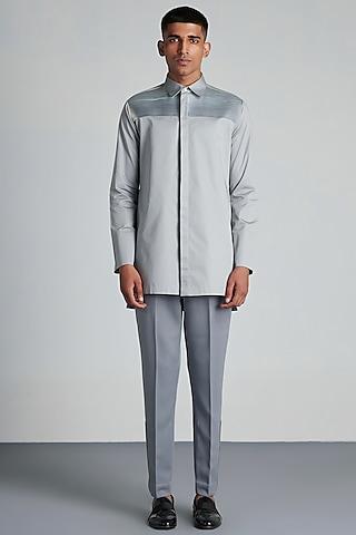 grey cotton longline shirt
