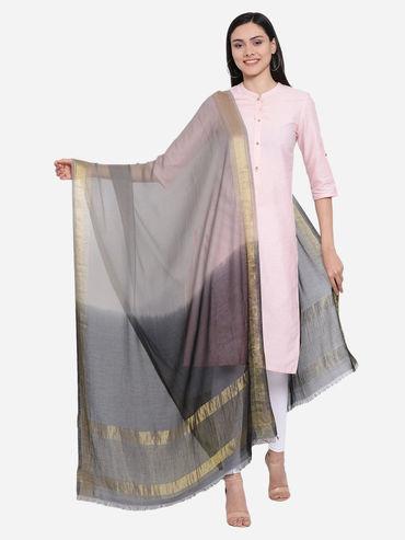grey cotton silk ombre antimicrobial coating dupatta
