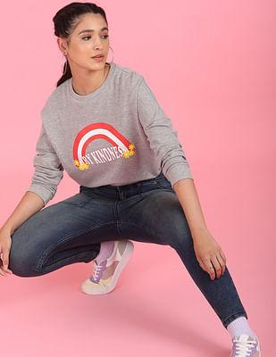 grey crew neck heathered sweatshirt