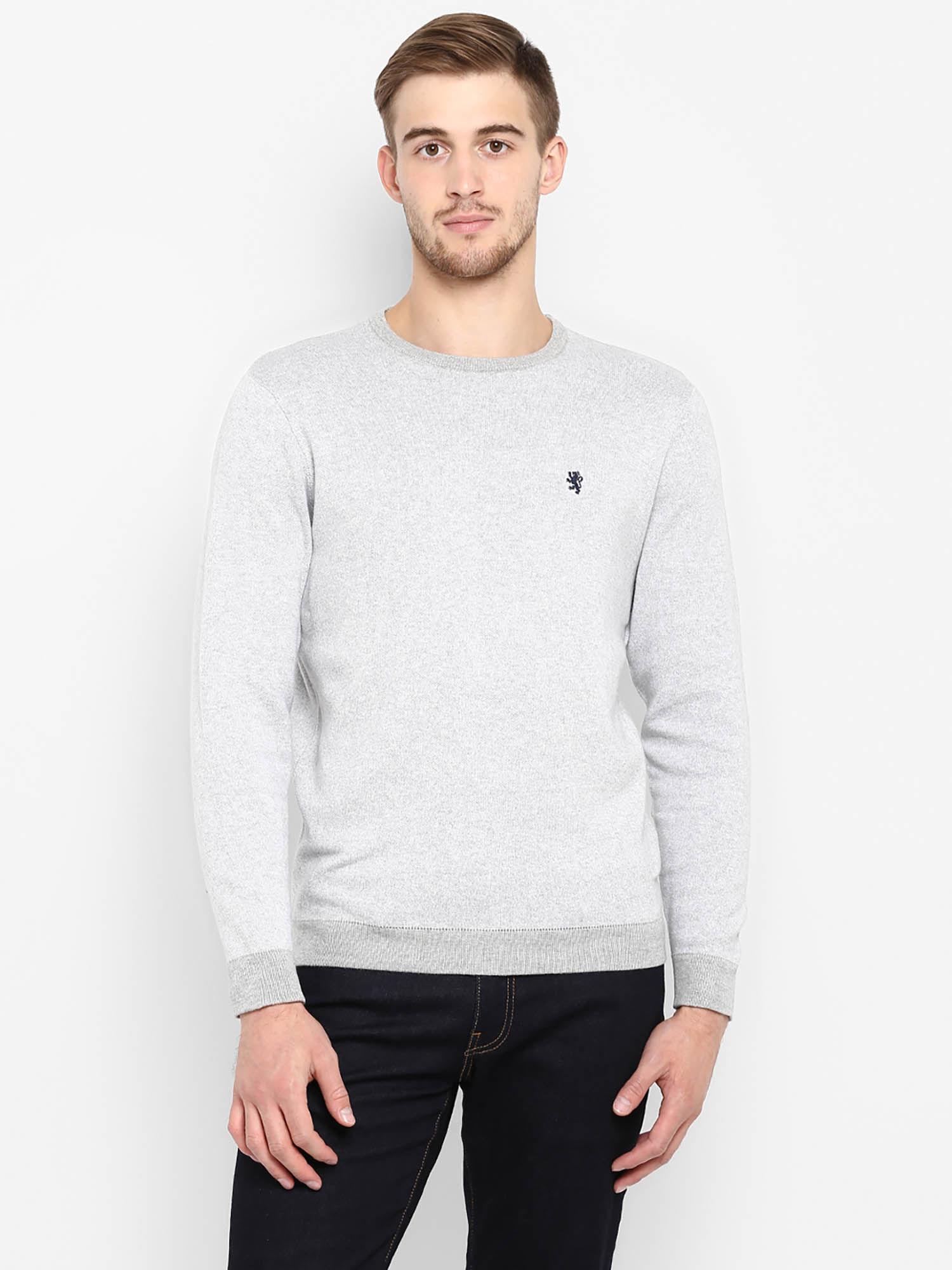 grey crew neck sweater