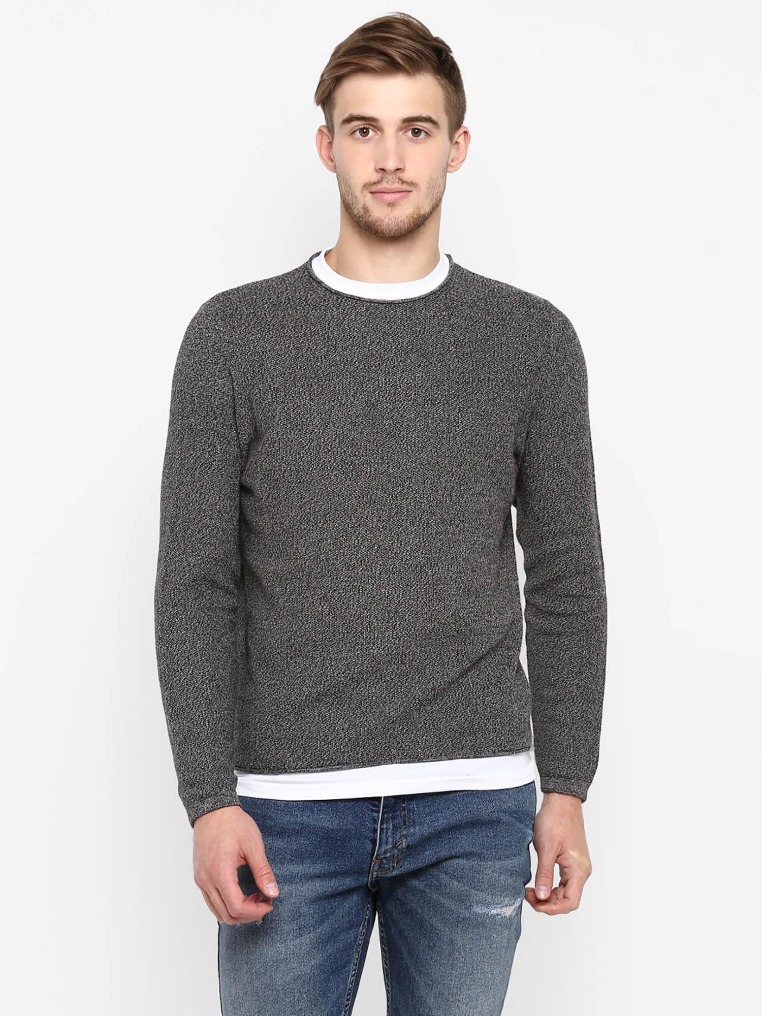 grey crew neck sweater