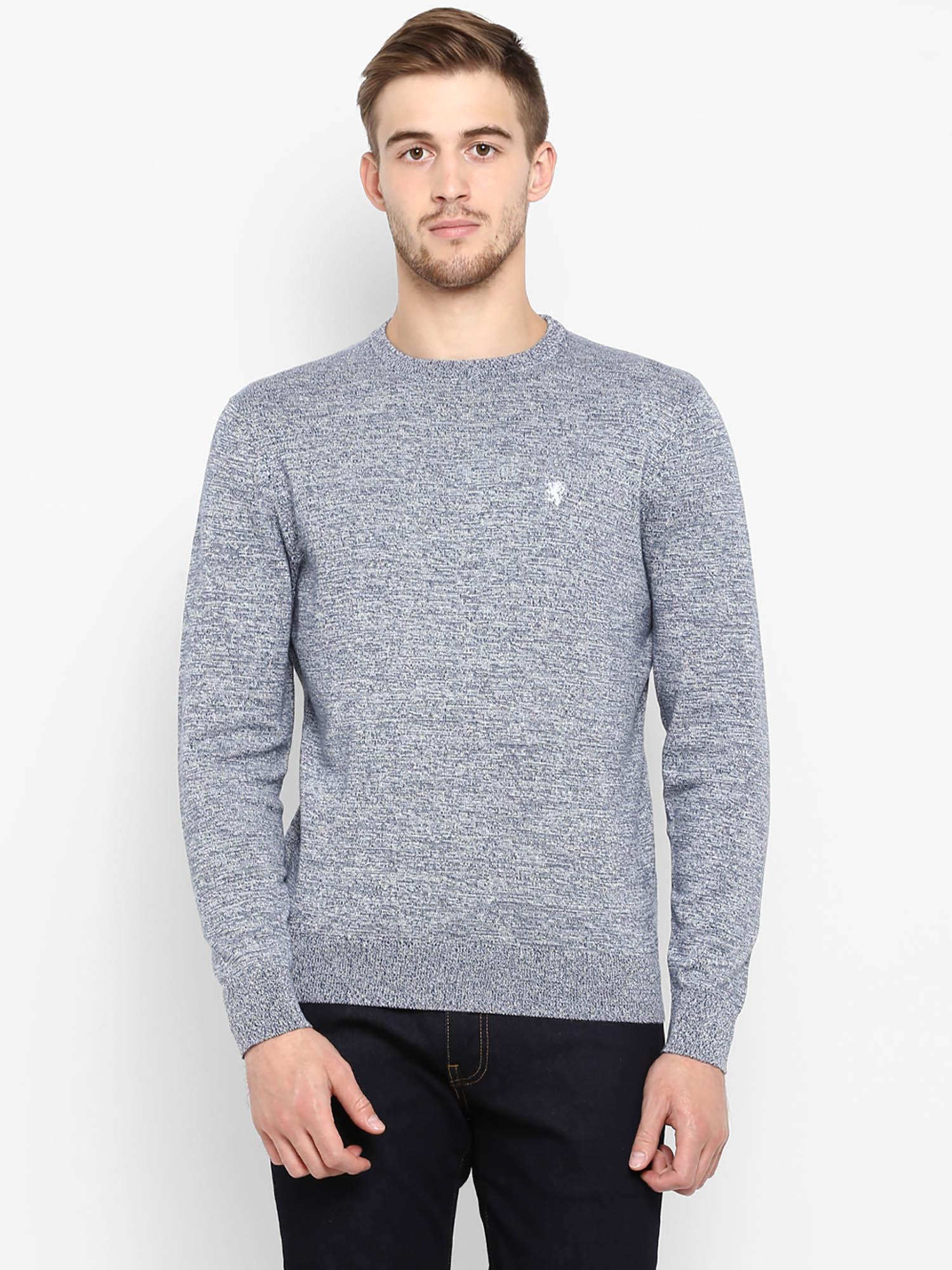 grey crew neck sweater