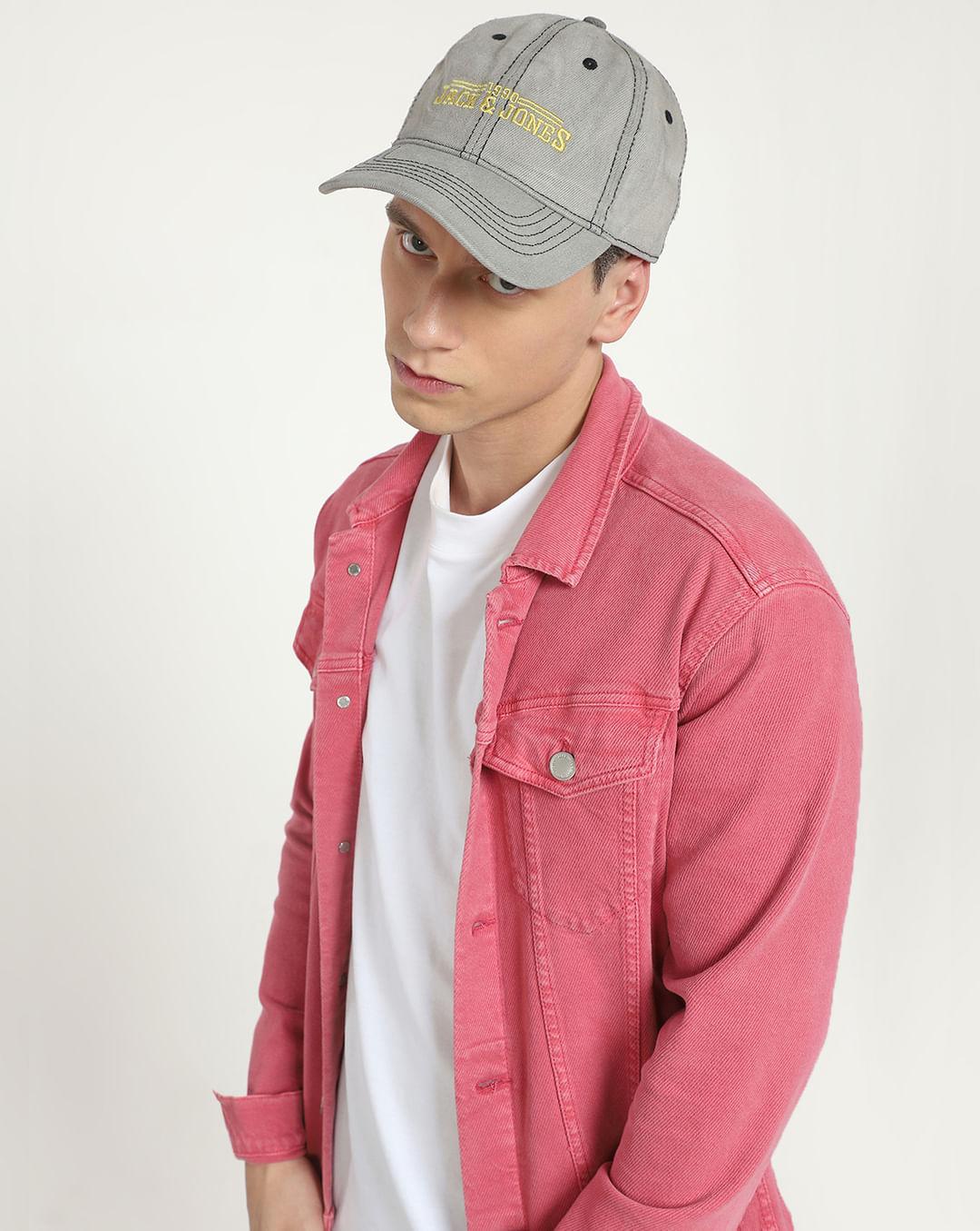 grey denim cap