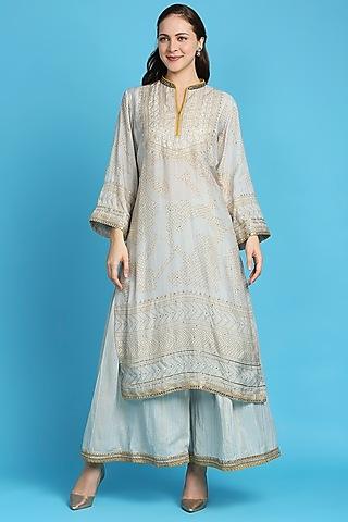 grey digital printed kurta set