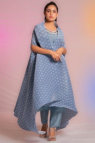 grey dola silk kurta set