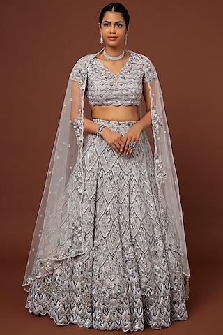 grey embellished vogue lehenga variation set