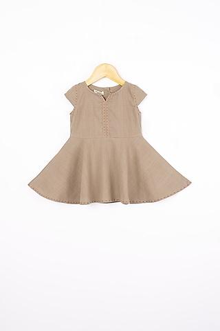 grey embroidered dress for girls