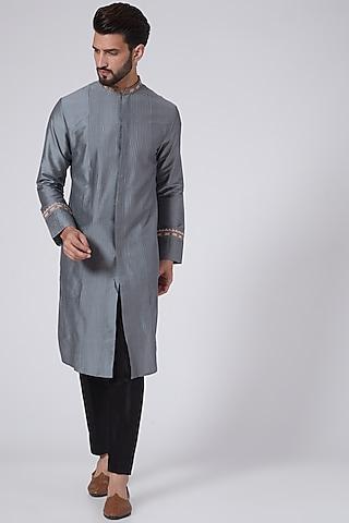 grey embroidered kurta