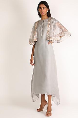 grey embroidered tunic