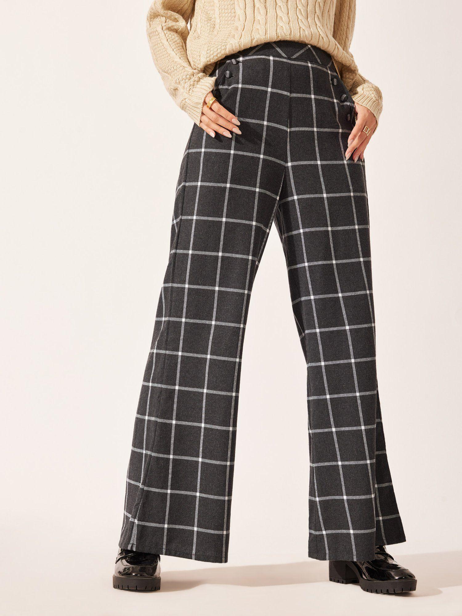 grey flannel flare pants