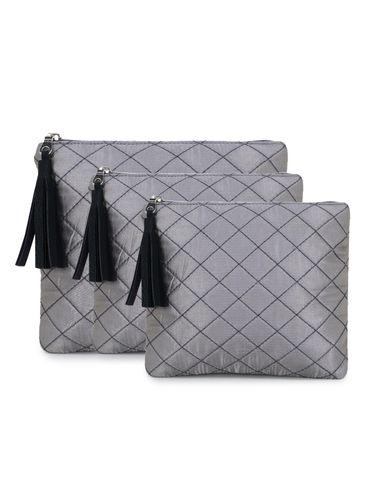 grey geometric pouch (pack of 3)