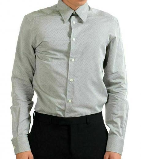 grey geometric print regular fit shirt