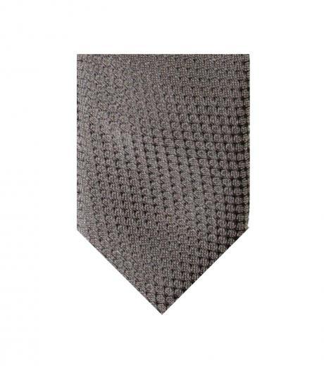 grey geometric print tie