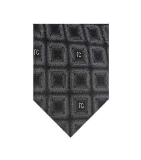 grey geometric square tie