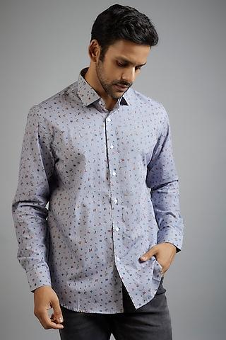 grey giza cotton printed shirt