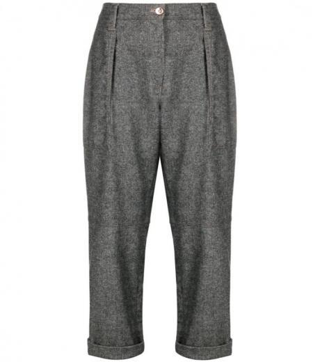 grey grey cropped trousers