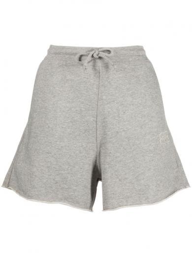 grey grey embroidered-logo short