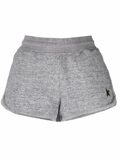 grey grey embroidered logo shorts