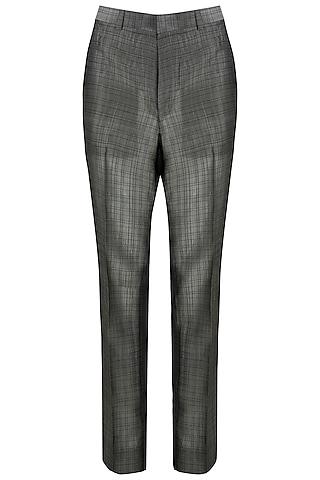 grey handloom silk trousers