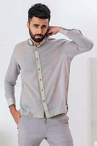 grey handwoven cotton shirt