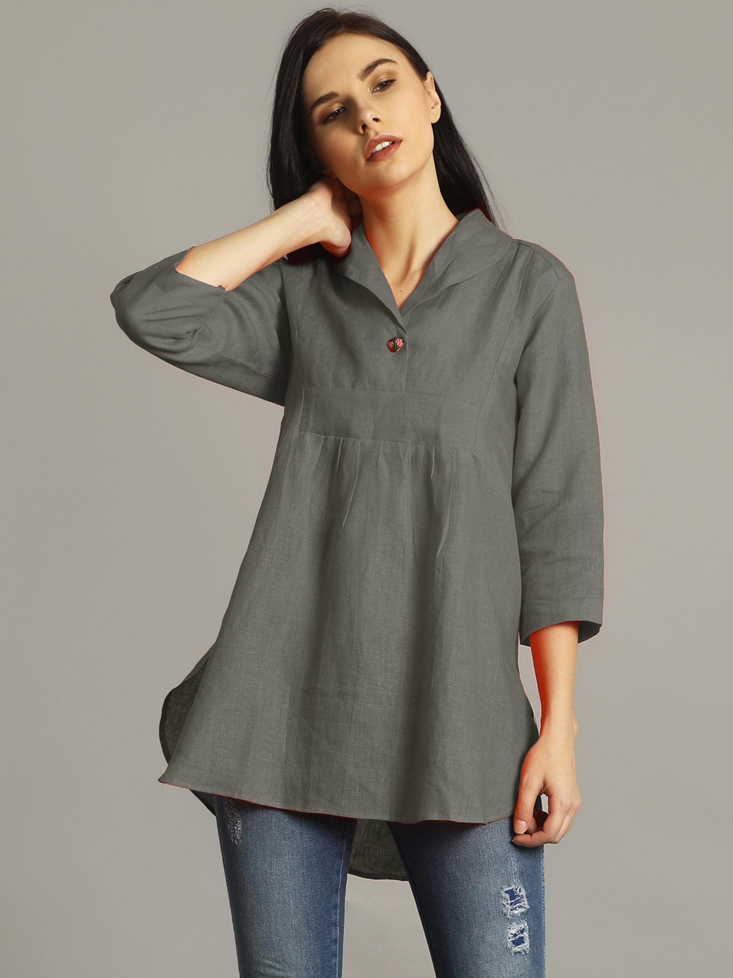 grey high-low tunic