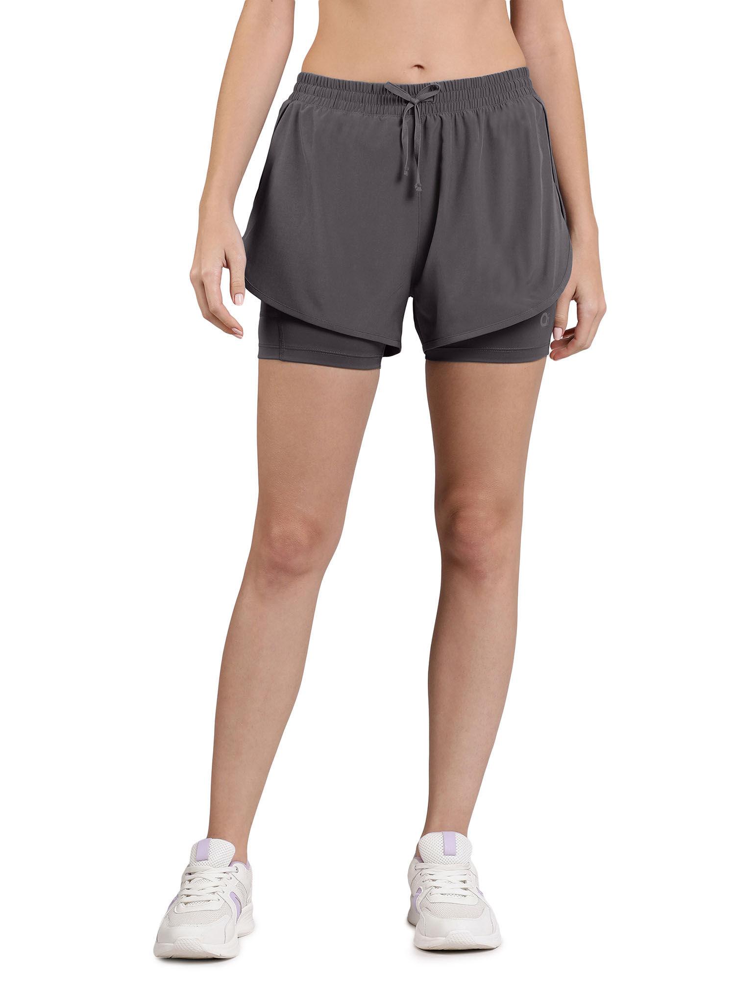 grey high rise energize active shorts