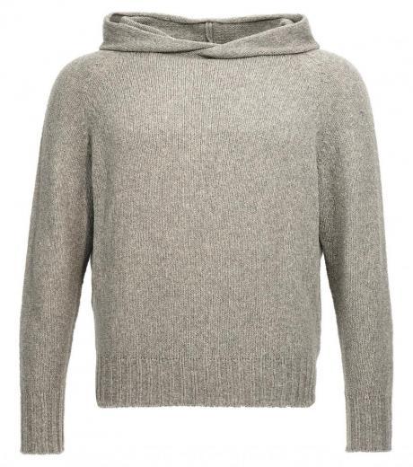 grey hooded sweater