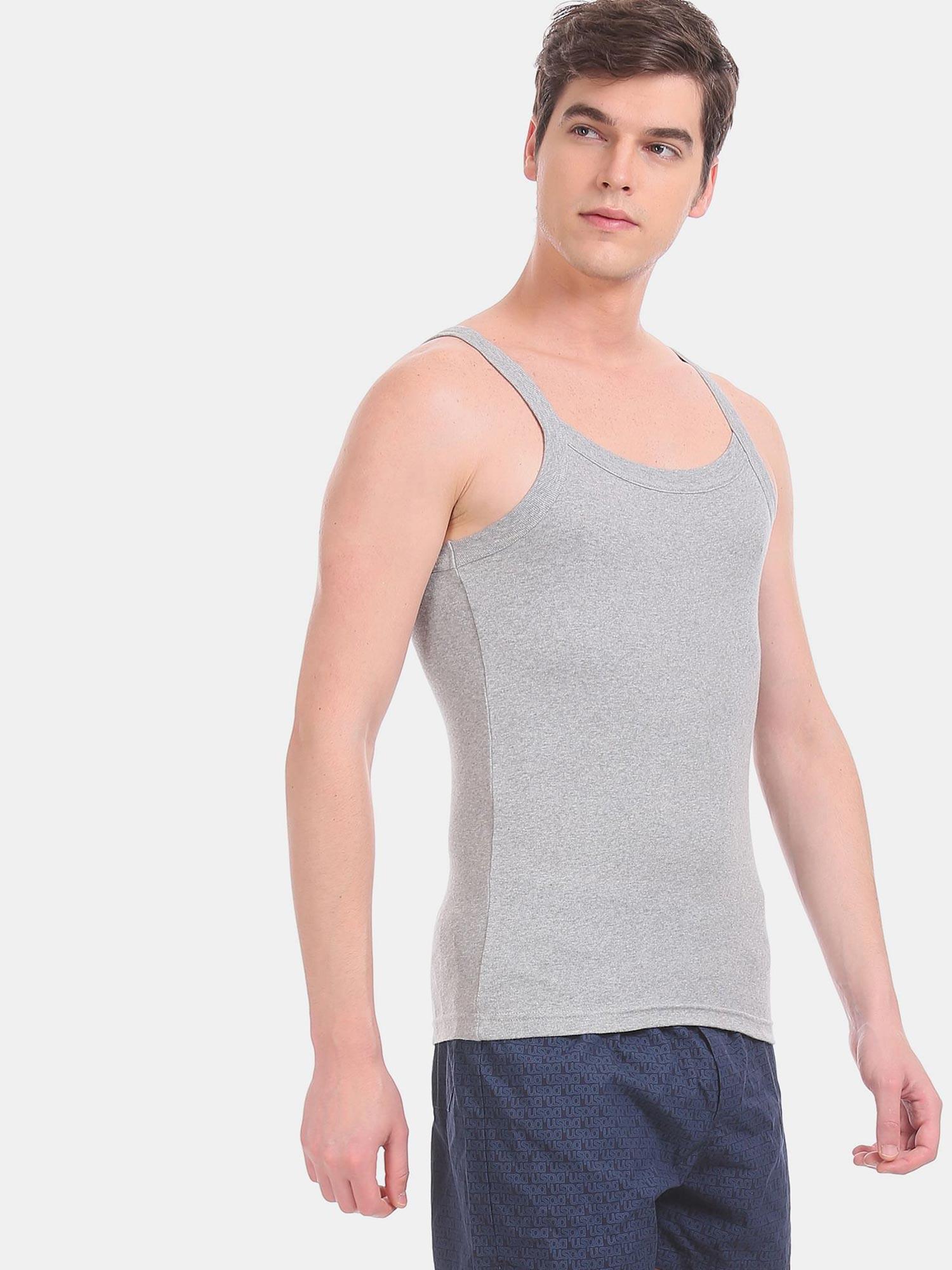 grey i636 comfort fit cotton vest grey