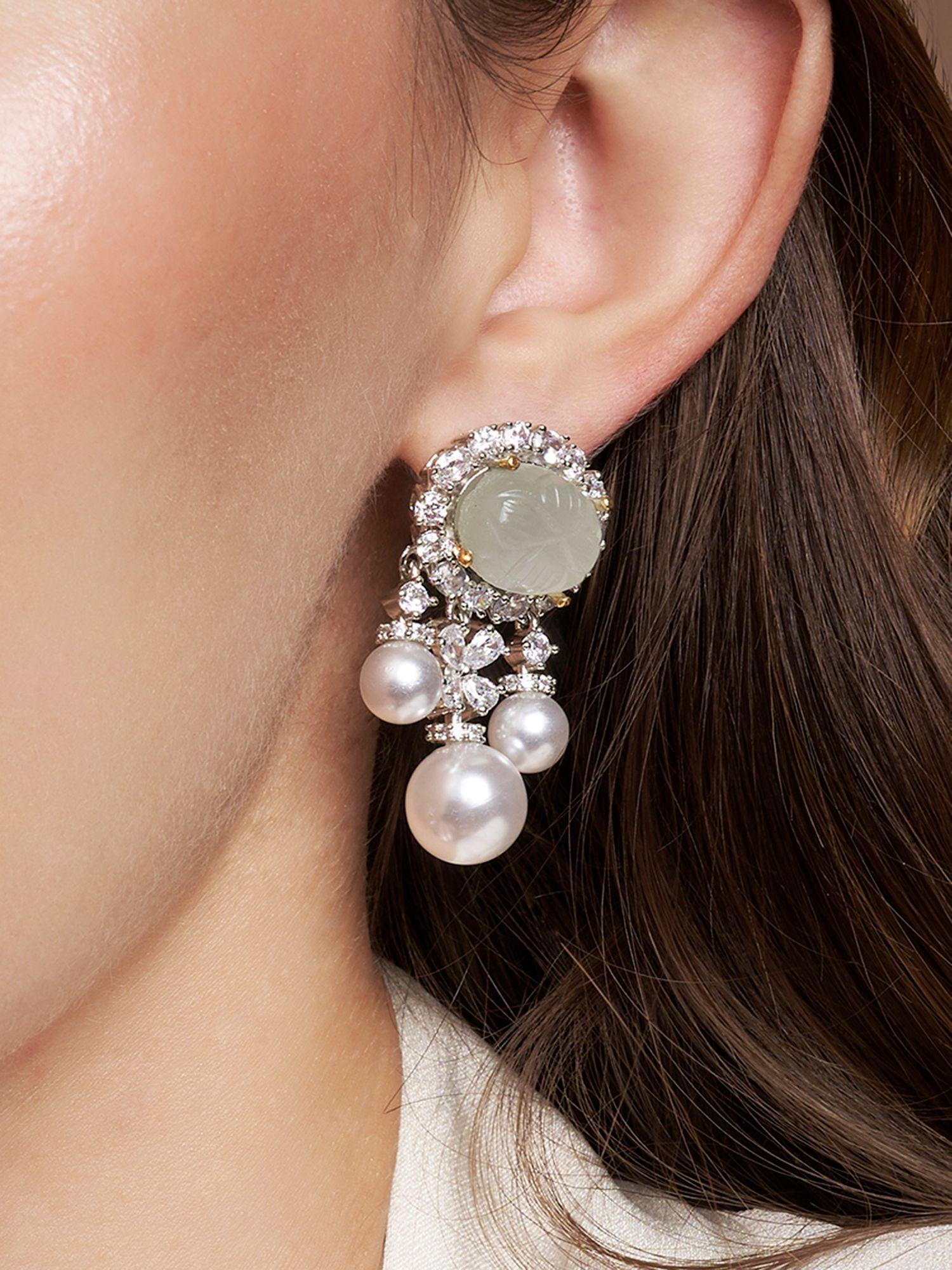 grey jade blossom earrings